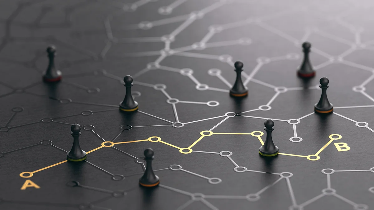 Finden Sie den kürzesten Pfad zwischen den Punkten A und B