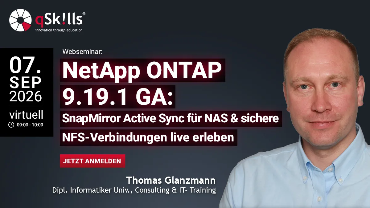 Webseminar NetApp ONTAP 919.1 GA mit Thomas Glanzmann